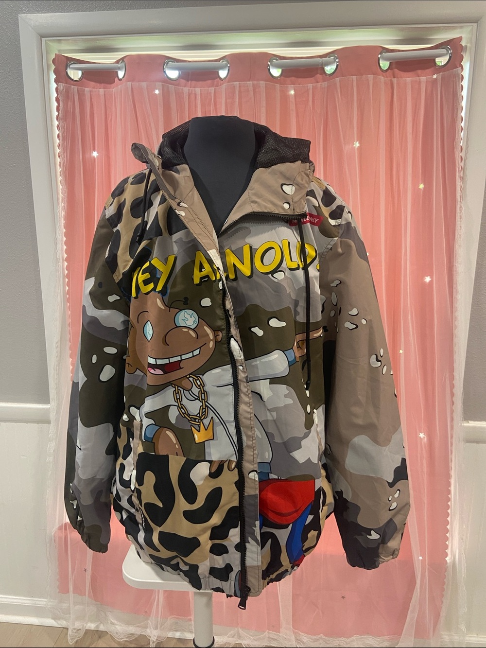 Members Only Nickelodeon Jacket - Black with Orange Logo size XL